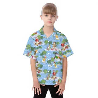 Cute Christmas Snowman Hawaiian Shirt For Kids
