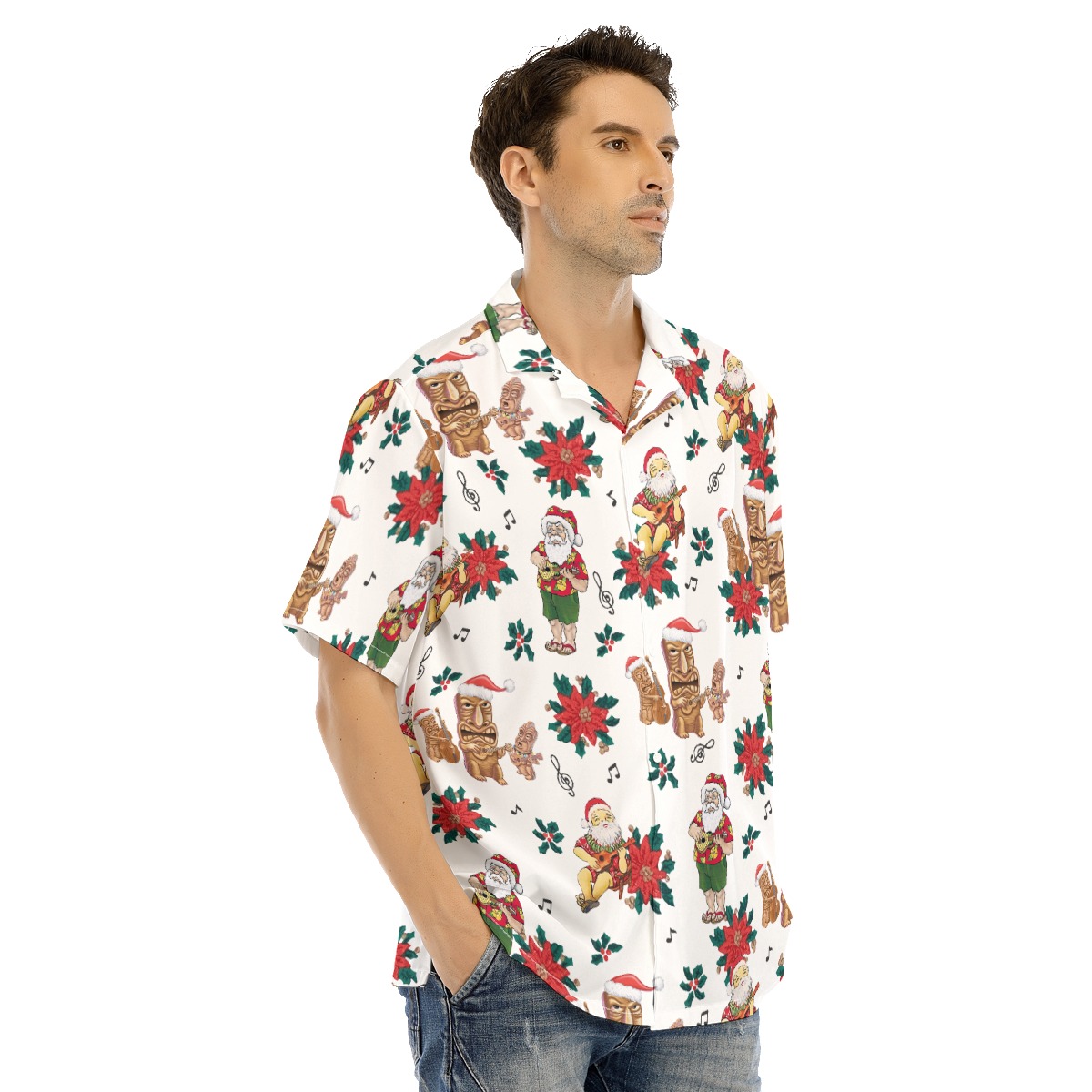 Cute Santa Claus Playing Ukelele Hawaiian Shirt