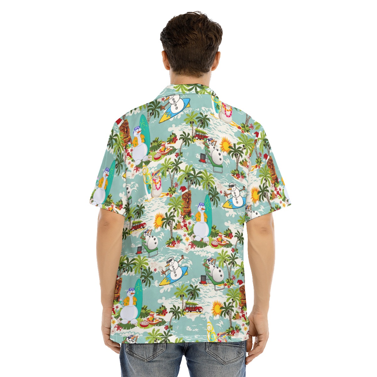 Tropical Snowman Christmas Hawaiian Shirt
