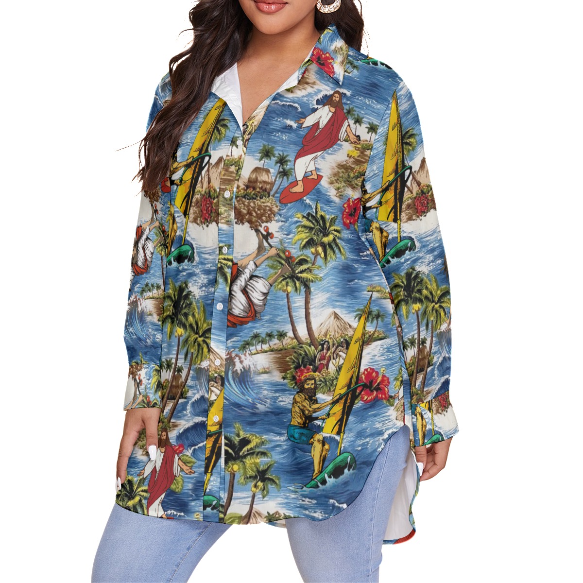 Funny Jesus Christmas Women's Plus Size Shirt