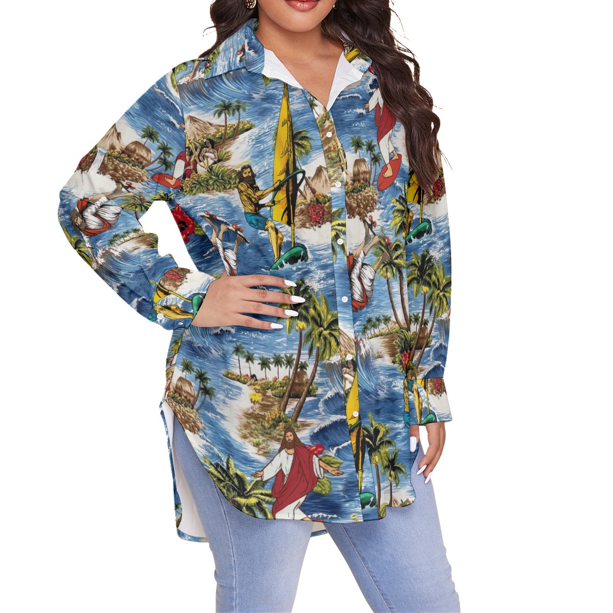 Funny Jesus Christmas Women's Plus Size Shirt
