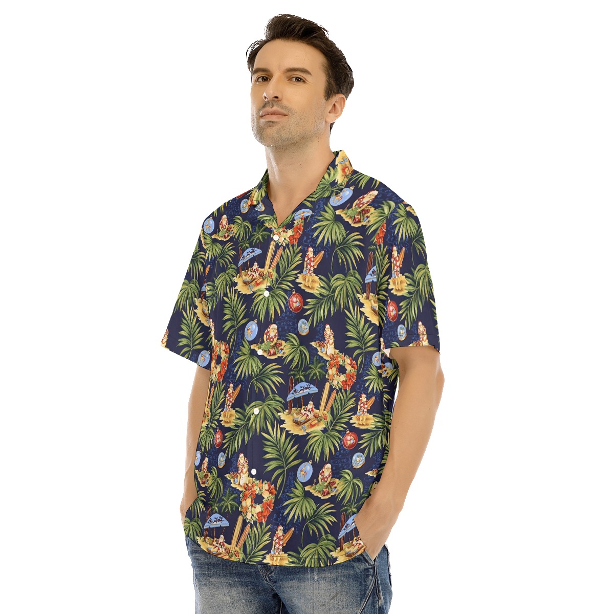 Tropical Christmas Santa Hawaiian Shirt