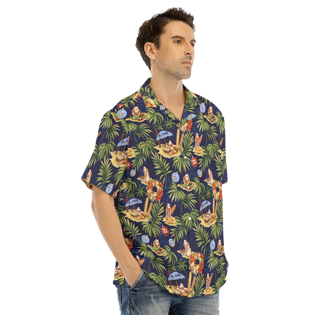 Tropical Christmas Santa Hawaiian Shirt