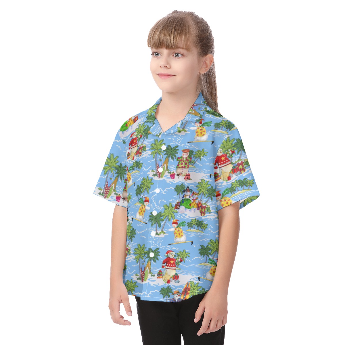 Cute Christmas Snowman Hawaiian Shirt For Kids