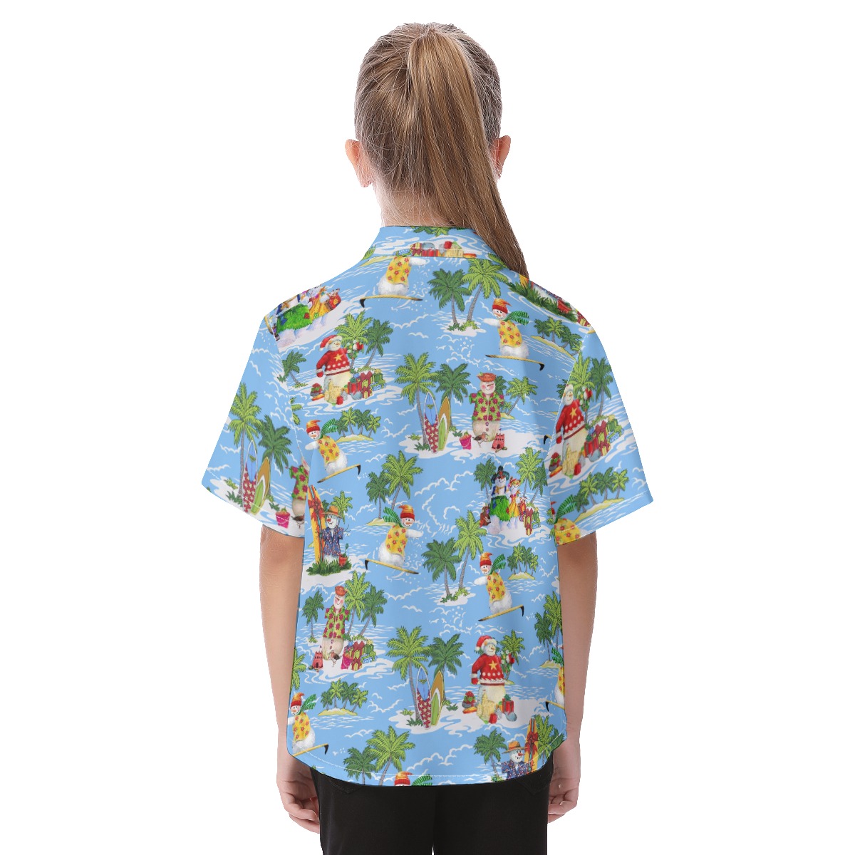 Cute Christmas Snowman Hawaiian Shirt For Kids