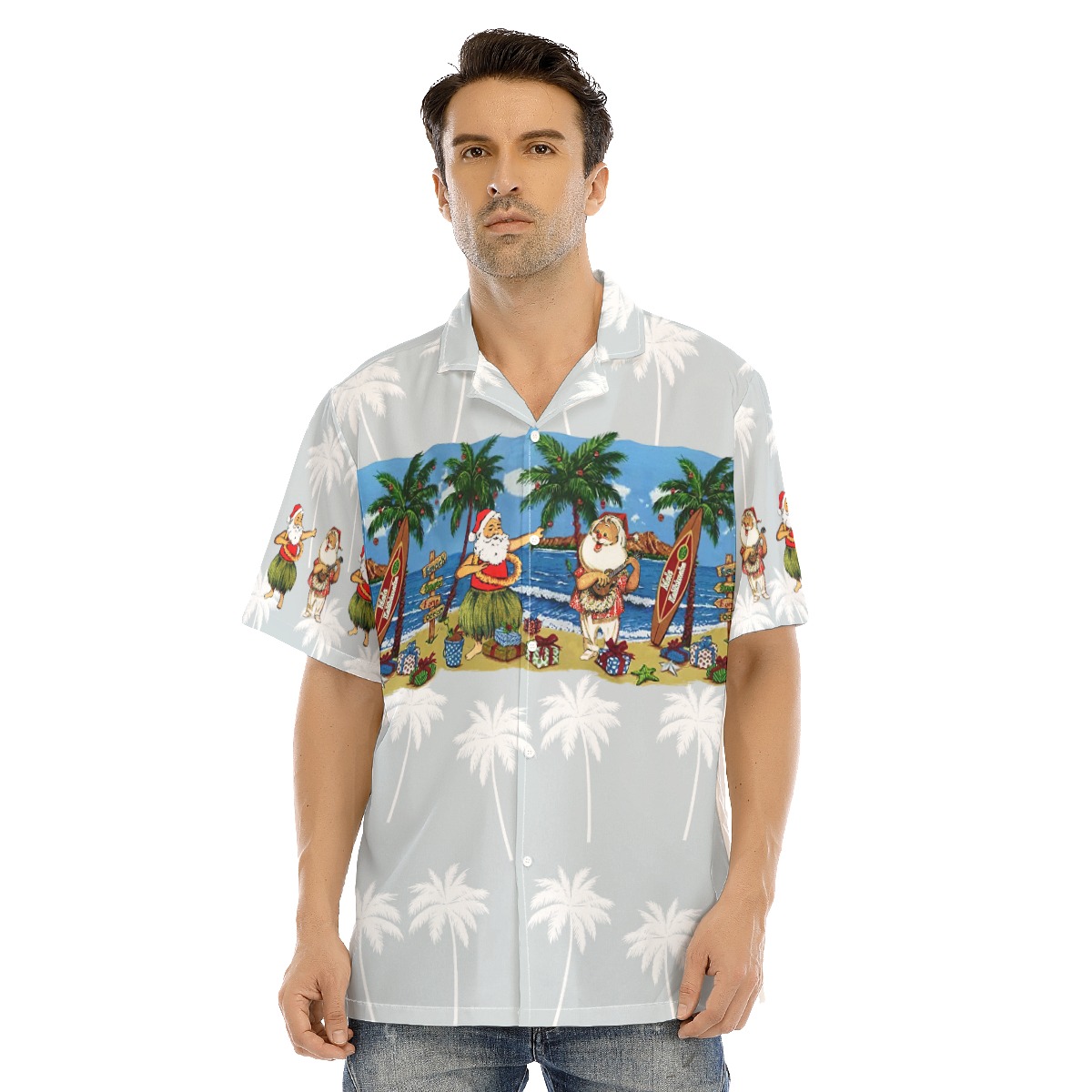 Santa Claus On Beach Christmas Hawaiian Shirt - variant image 1