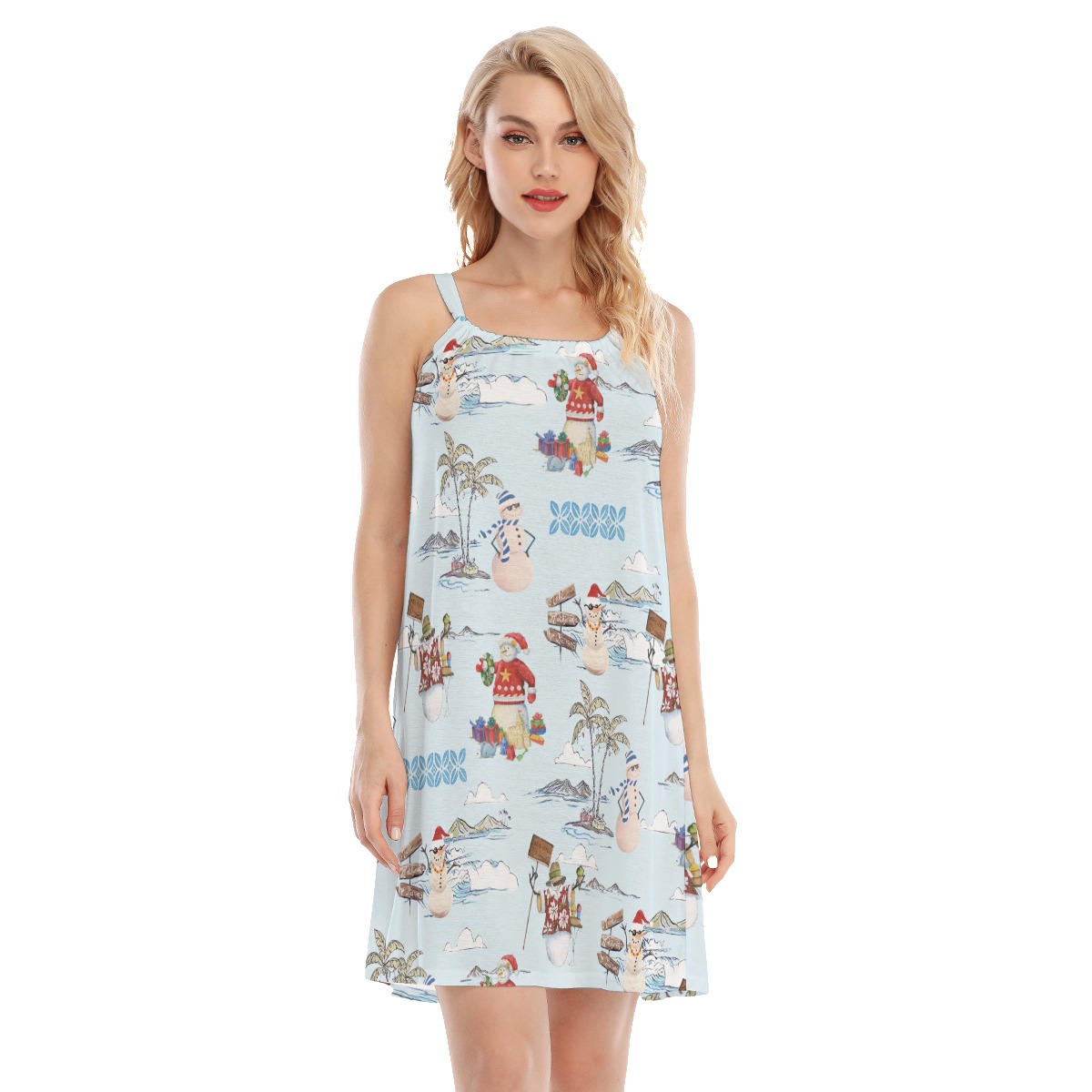 Cute Christmas Snowman Cami Dress For Women - variant image 1
