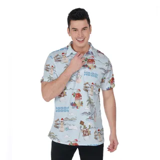 Christmas Snowman Hawaiian Polo Shirt