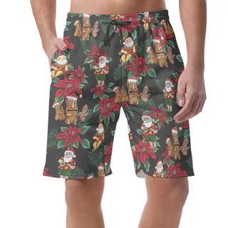 Santa Playing Ukulele Hawaiian Beach Shorts For Men