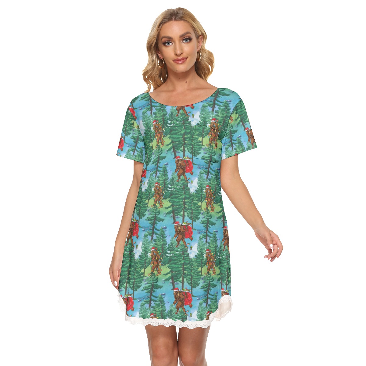 Bigfoot Hawaiian Christmas Dress With Lace - variant image 1