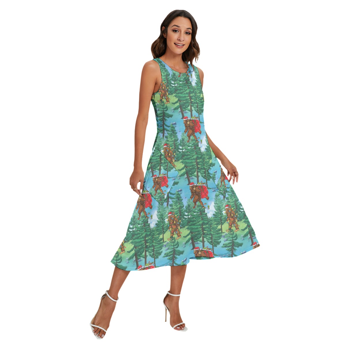 Bigfoot Hawaiian Christmas Dress For Women - variant image 1
