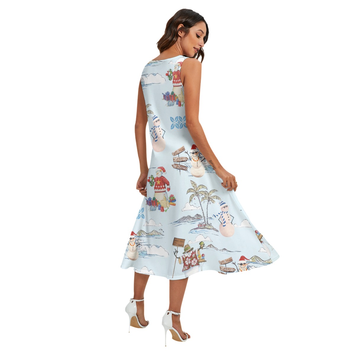 Christmas Snowman Aloha Dress With Pocket For Women