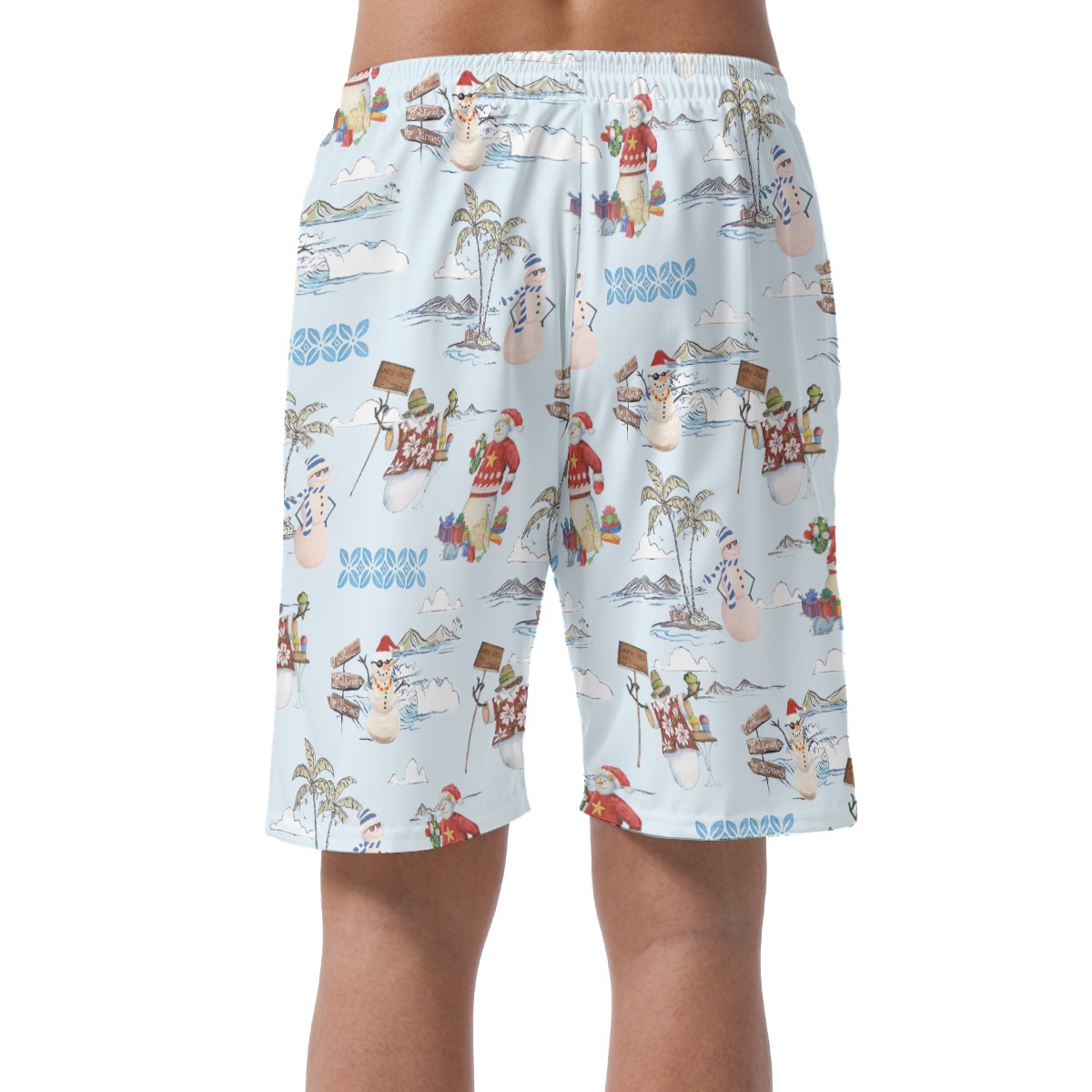 Christmas Snowman Aloha Beach Shorts For Men