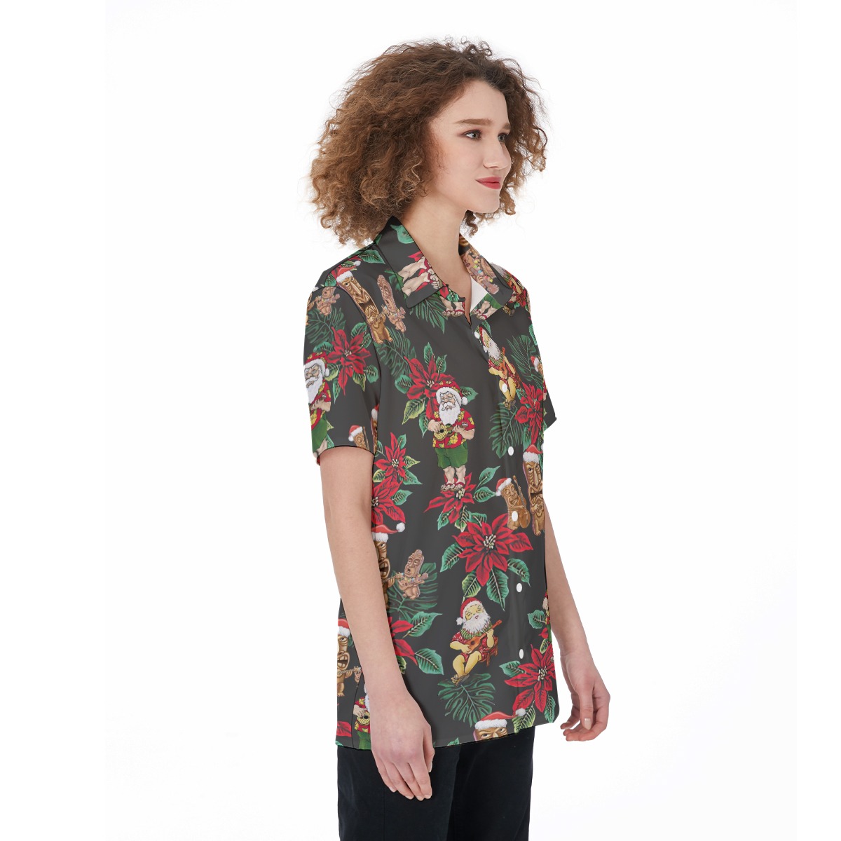 Santa Christmas Hawaiian Shirt For Women