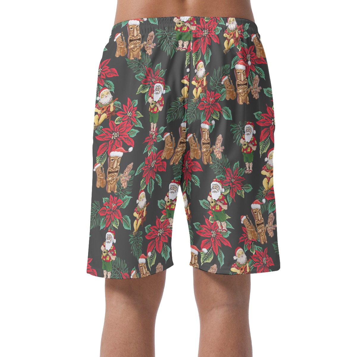 Santa Playing Ukulele Hawaiian Beach Shorts For Men