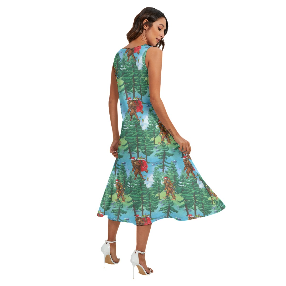 Bigfoot Hawaiian Christmas Dress For Women
