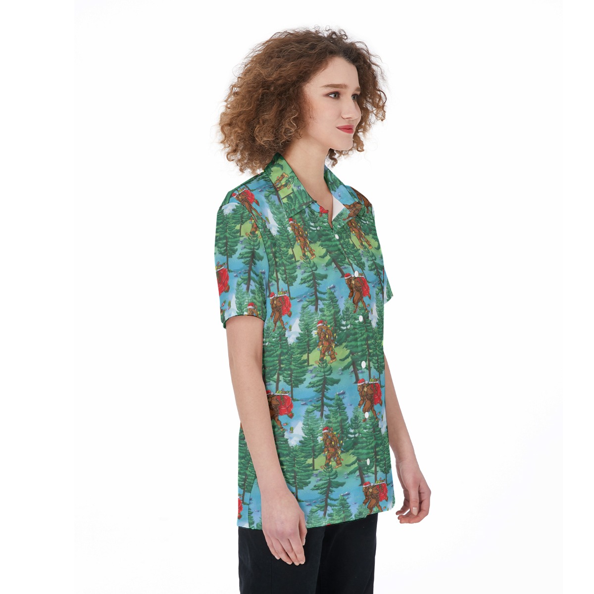 Funny Bigfoot Women's Christmas Hawaiian Shirt