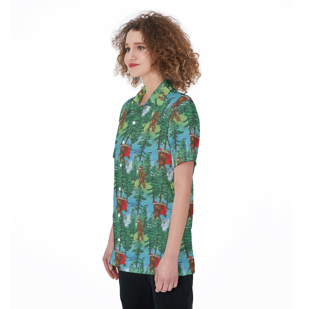 Funny Bigfoot Women's Christmas Hawaiian Shirt