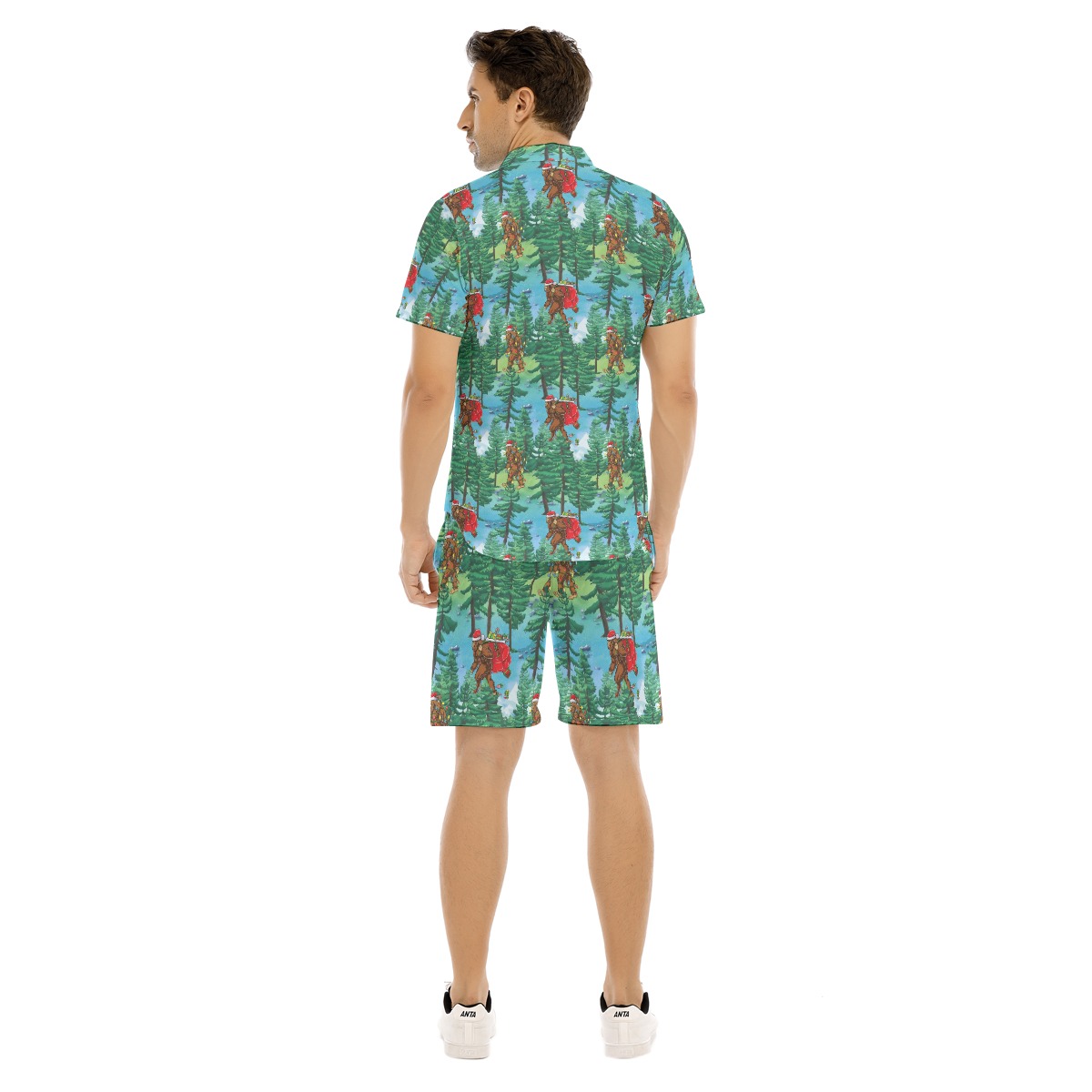 Bigfoot Christmas Hawaiian Shirt And Shorts For Men