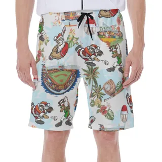Baseball Santa Claus Hawaiian Swim Trunks For Men