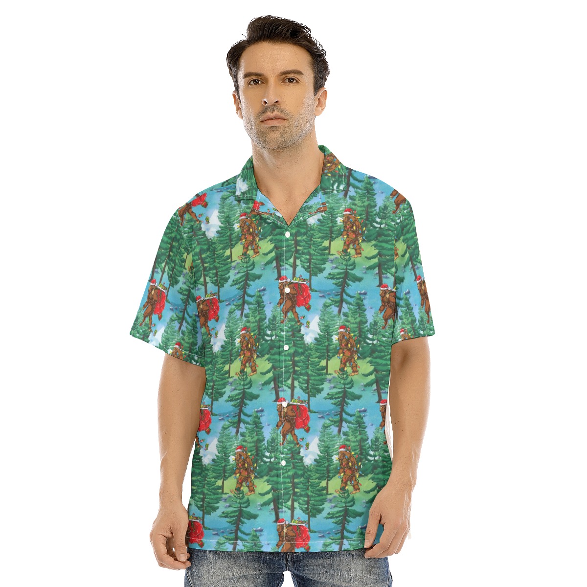 Christmas Bigfoot Hawaiian Shirt For Men - variant image 1