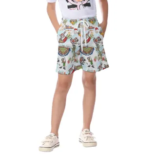 Christmas Santa Playing Baseball Aloha Board Shorts For Kids