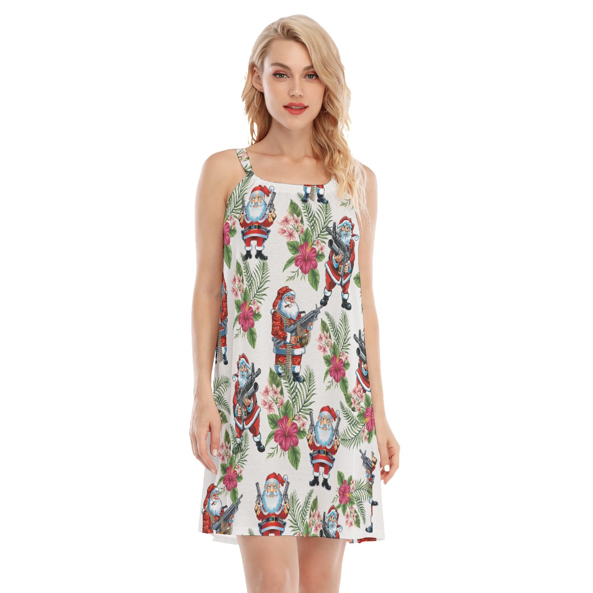 Tactical Santa Claus Hawaiian Cami Dress For Women - variant image 1