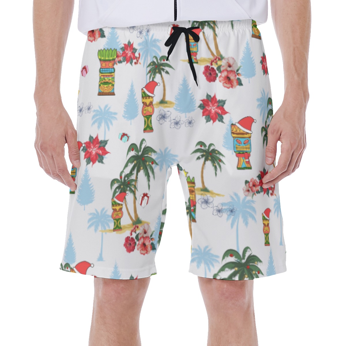 Cute Tiki Christmas Hawaiian Swim Trunks For Men - variant image 1