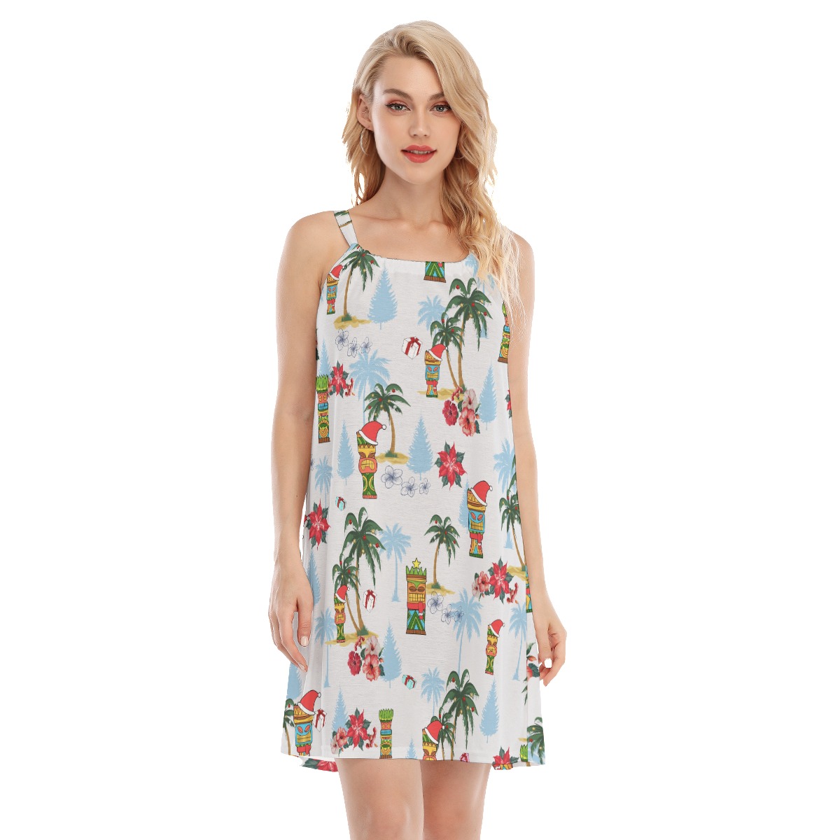 Tiki Christmas Hawaiian Cami Dress For Women - variant image 1