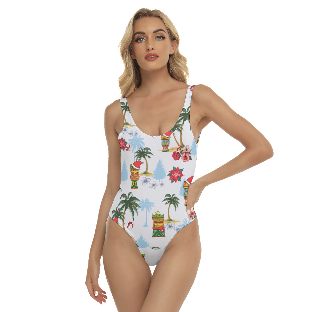 Tiki Christmas Hawaiian One Piece Swimsuit For Women - variant image 1