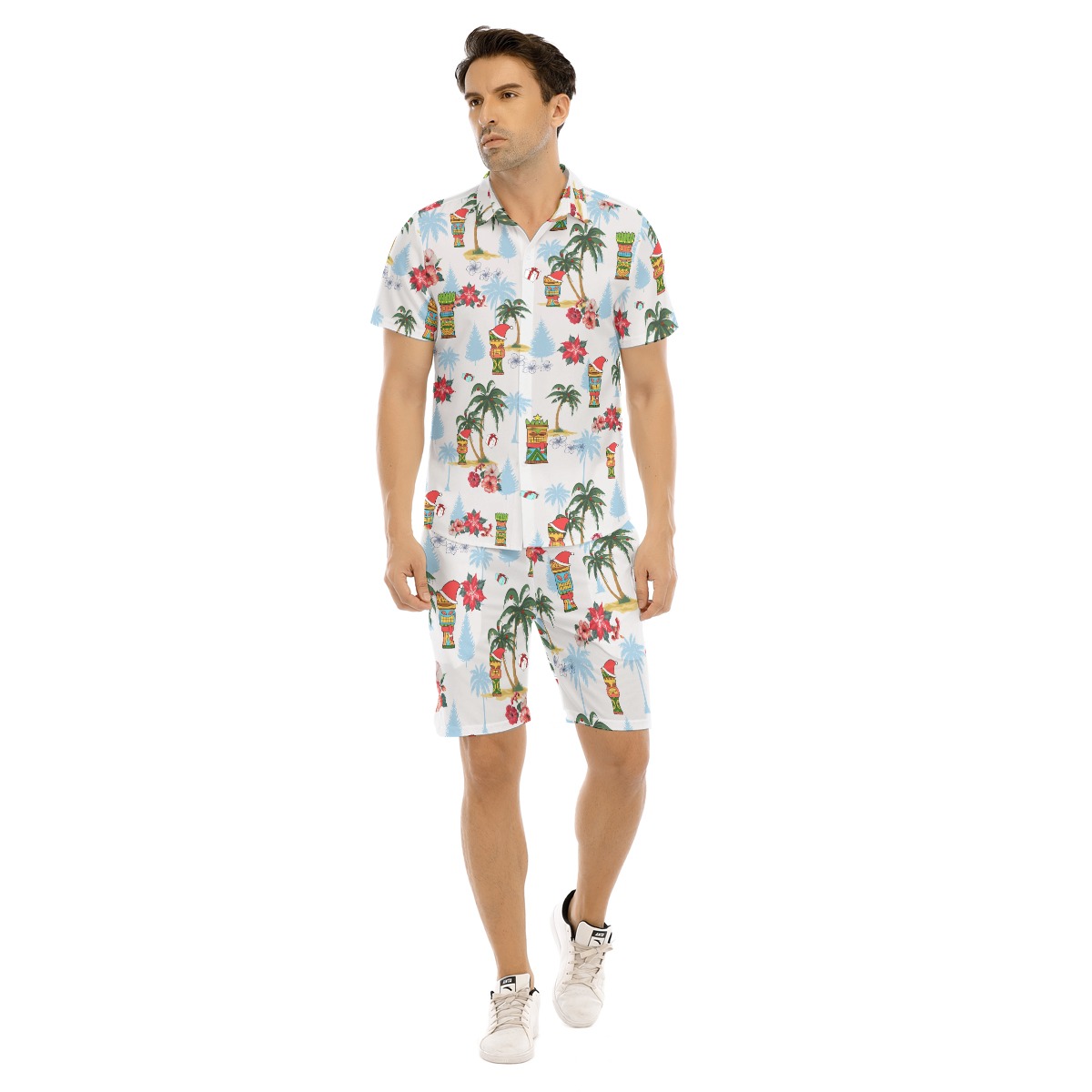 Unique Tiki Christmas Hawaiian Shirt And Shorts For Men - variant image 1