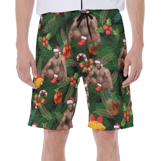 Barry Wood Christmas Aloha Swim Trunks For Men