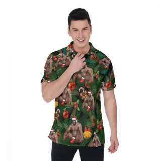 Christmas Barry Wood Aloha Polo Shirt For Men
