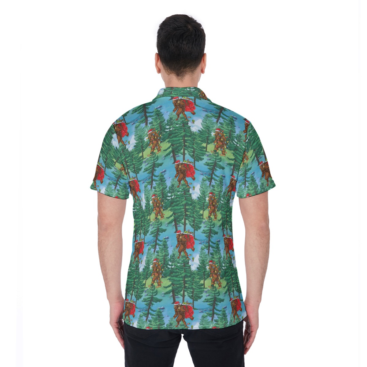 Bigfoot Christmas Tropical Shirt For Men