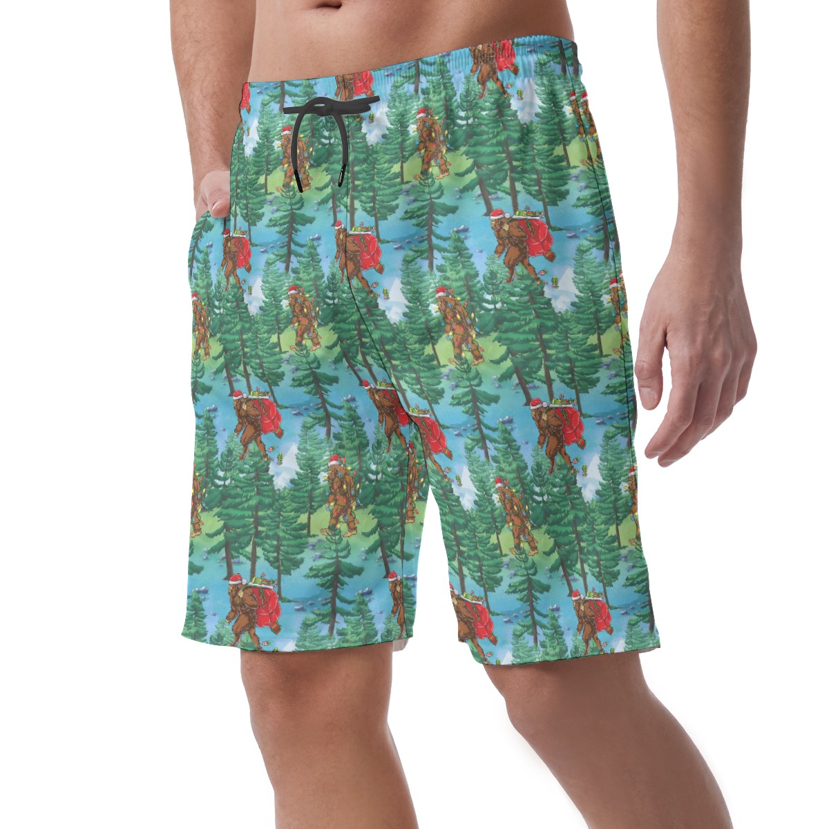 Christmas Bigfoot Men's Hawaiian Shorts
