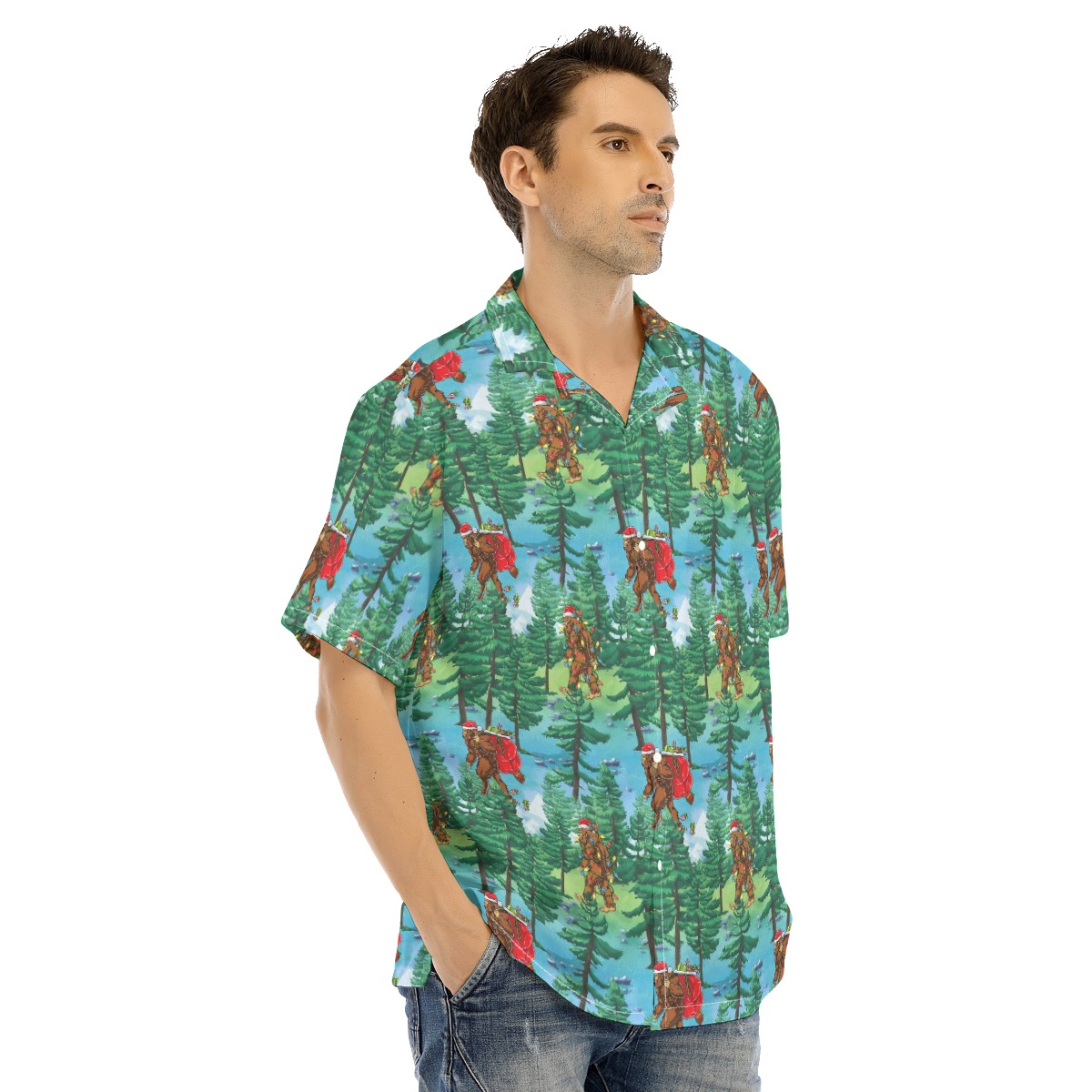 Christmas Bigfoot Hawaiian Shirt For Men