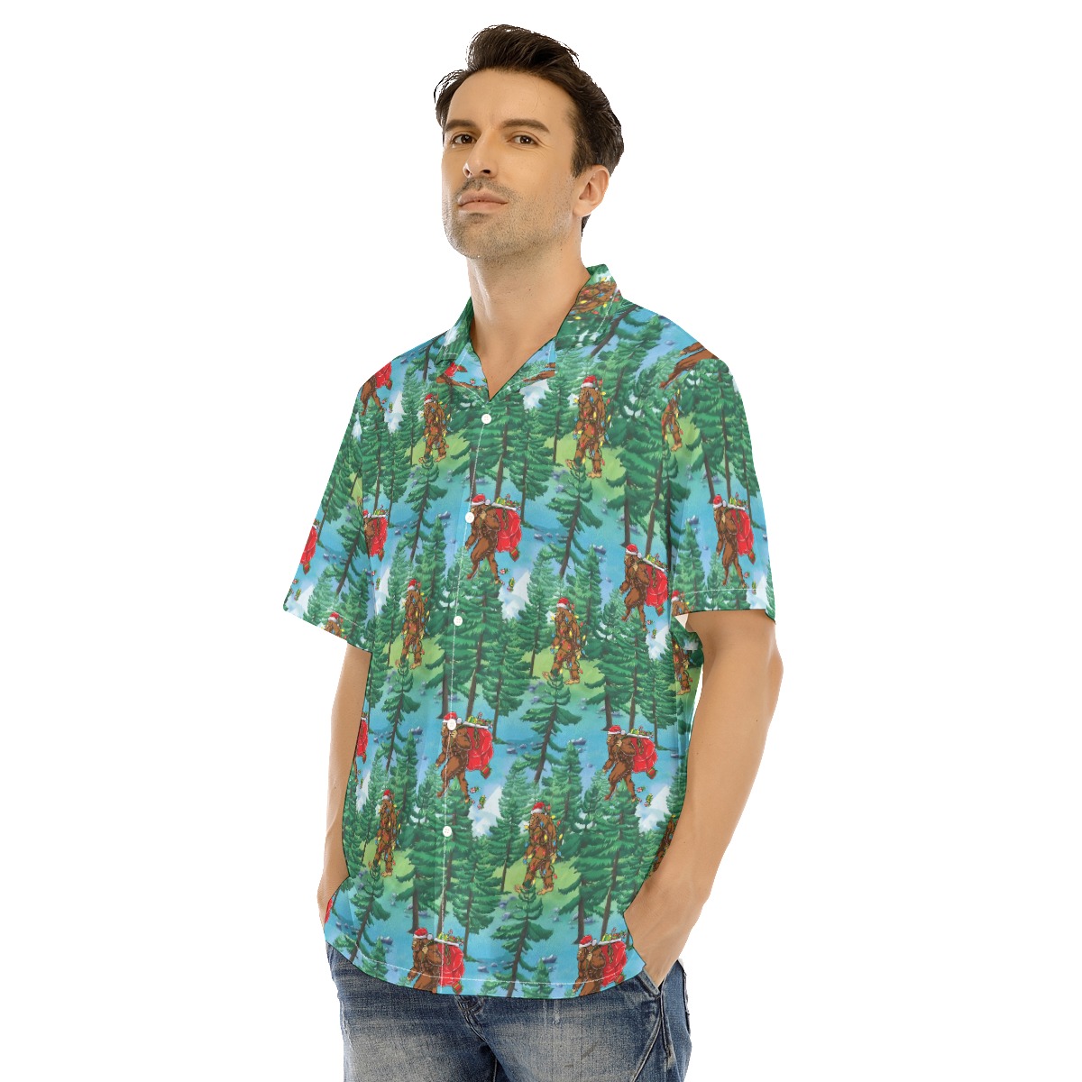 Christmas Bigfoot Hawaiian Shirt For Men
