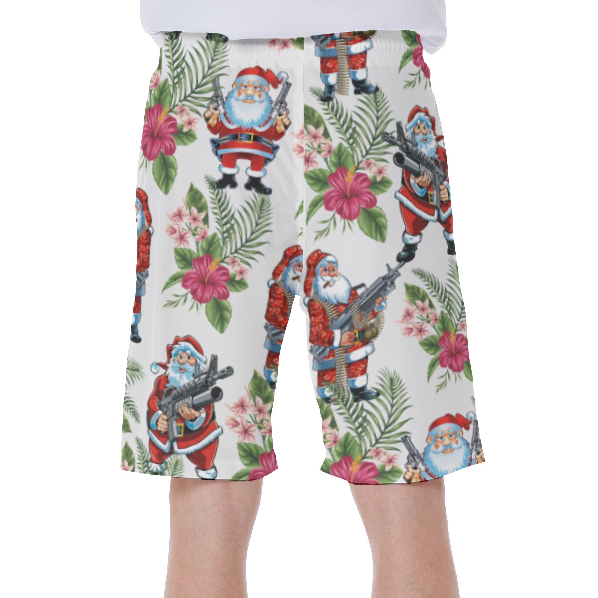Santa Claus With Machine Gun Swim Trunks For Men
