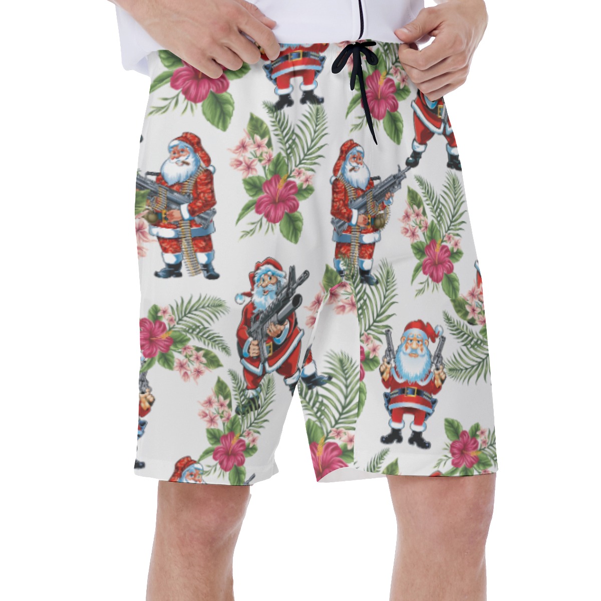 Santa Claus With Machine Gun Swim Trunks For Men
