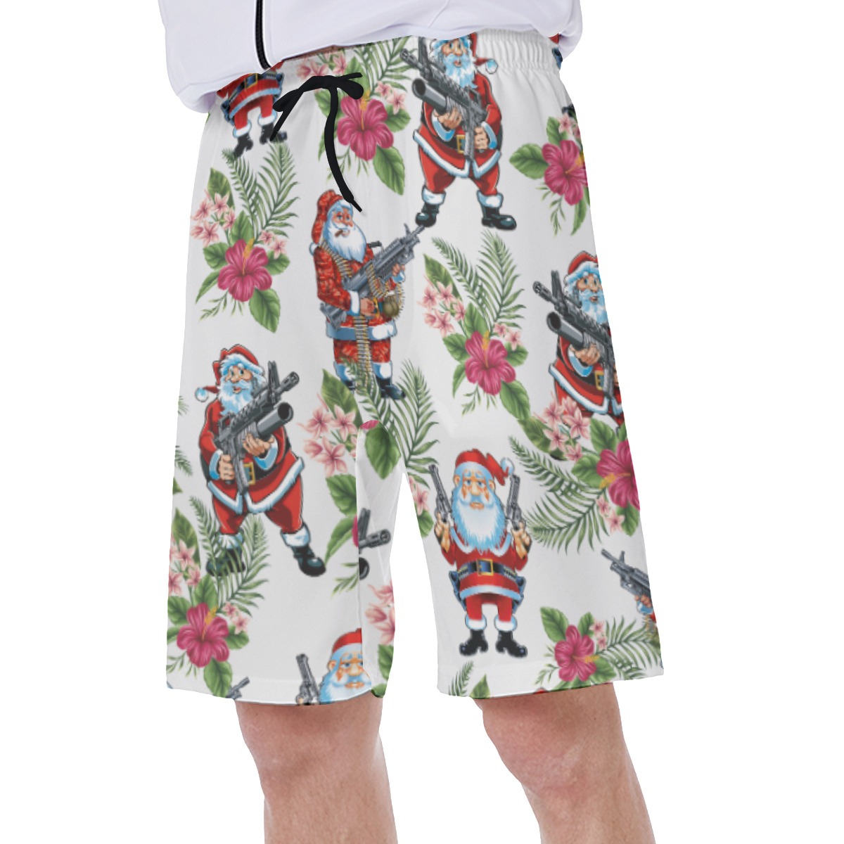 Santa Claus With Machine Gun Swim Trunks For Men
