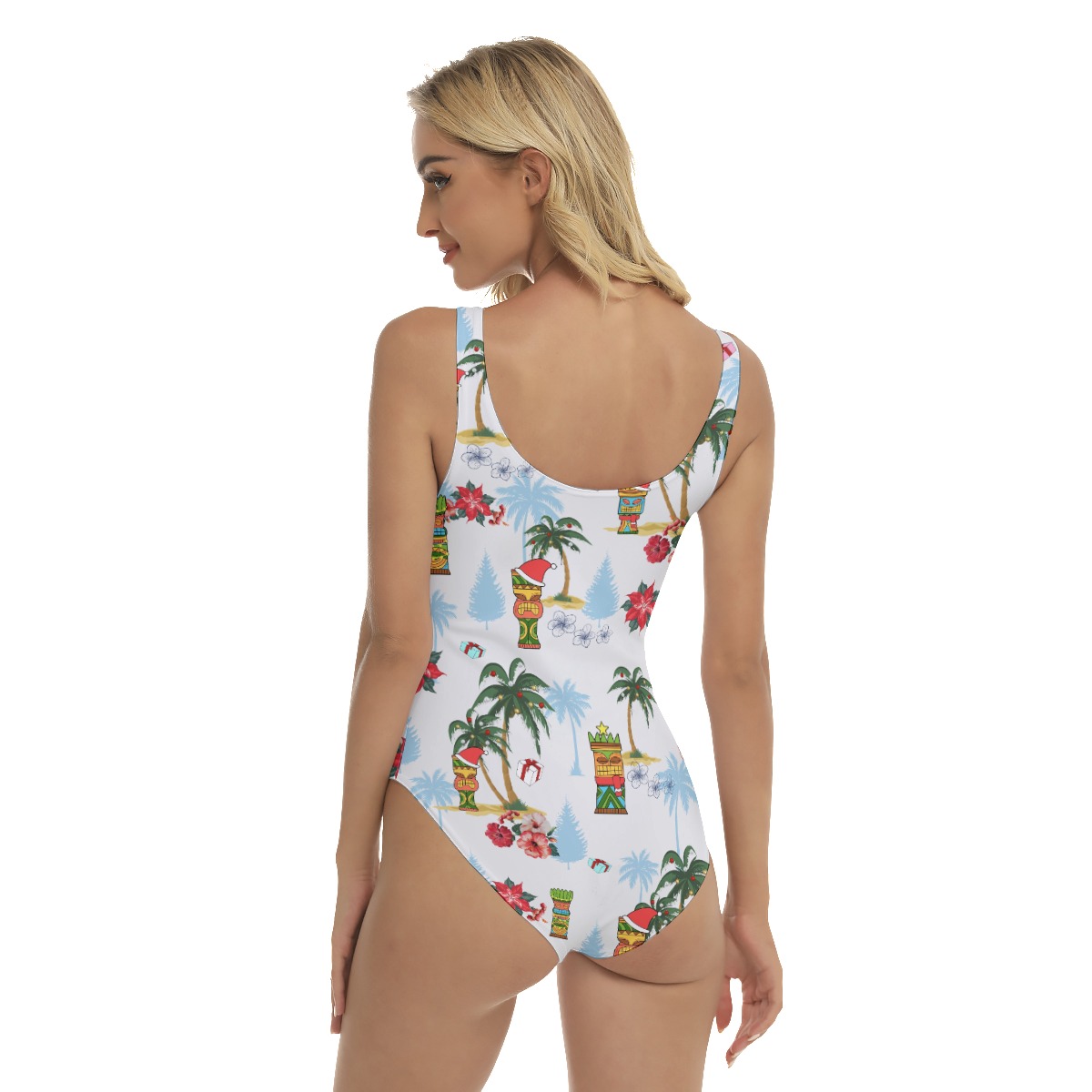 Tiki Christmas Hawaiian One Piece Swimsuit For Women