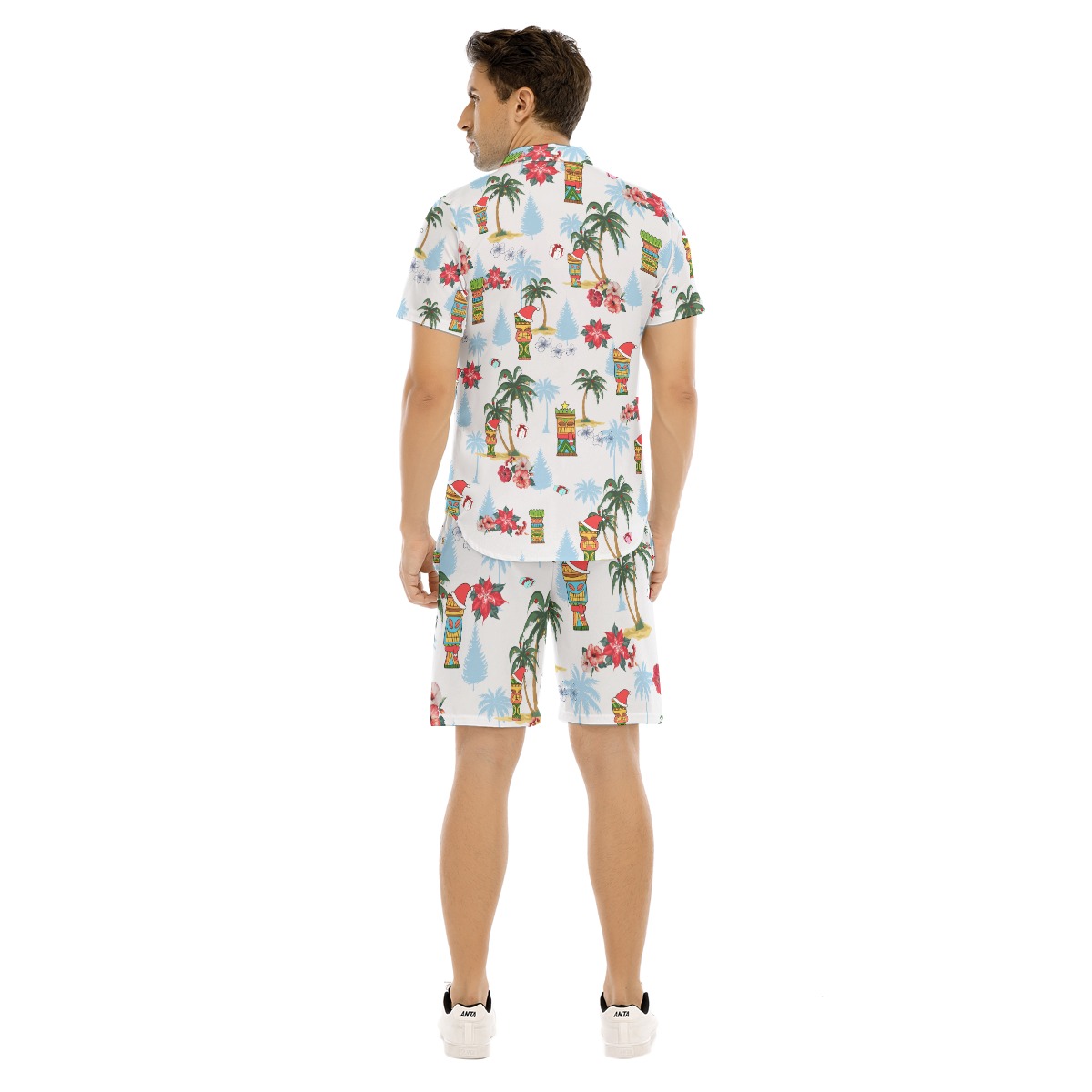 Unique Tiki Christmas Hawaiian Shirt And Shorts For Men