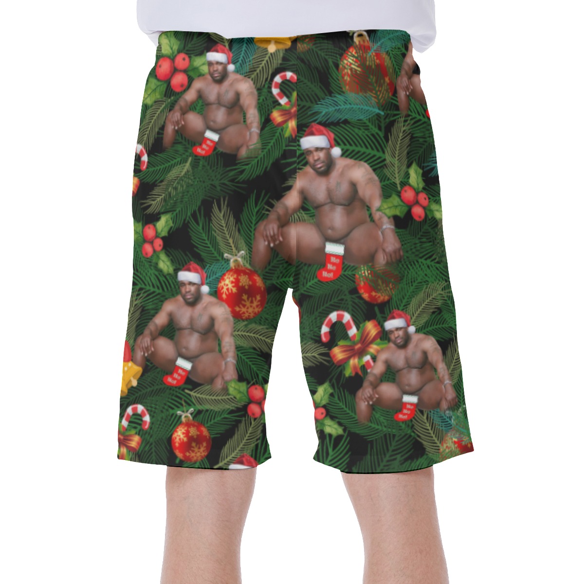 Barry Wood Christmas Aloha Swim Trunks For Men