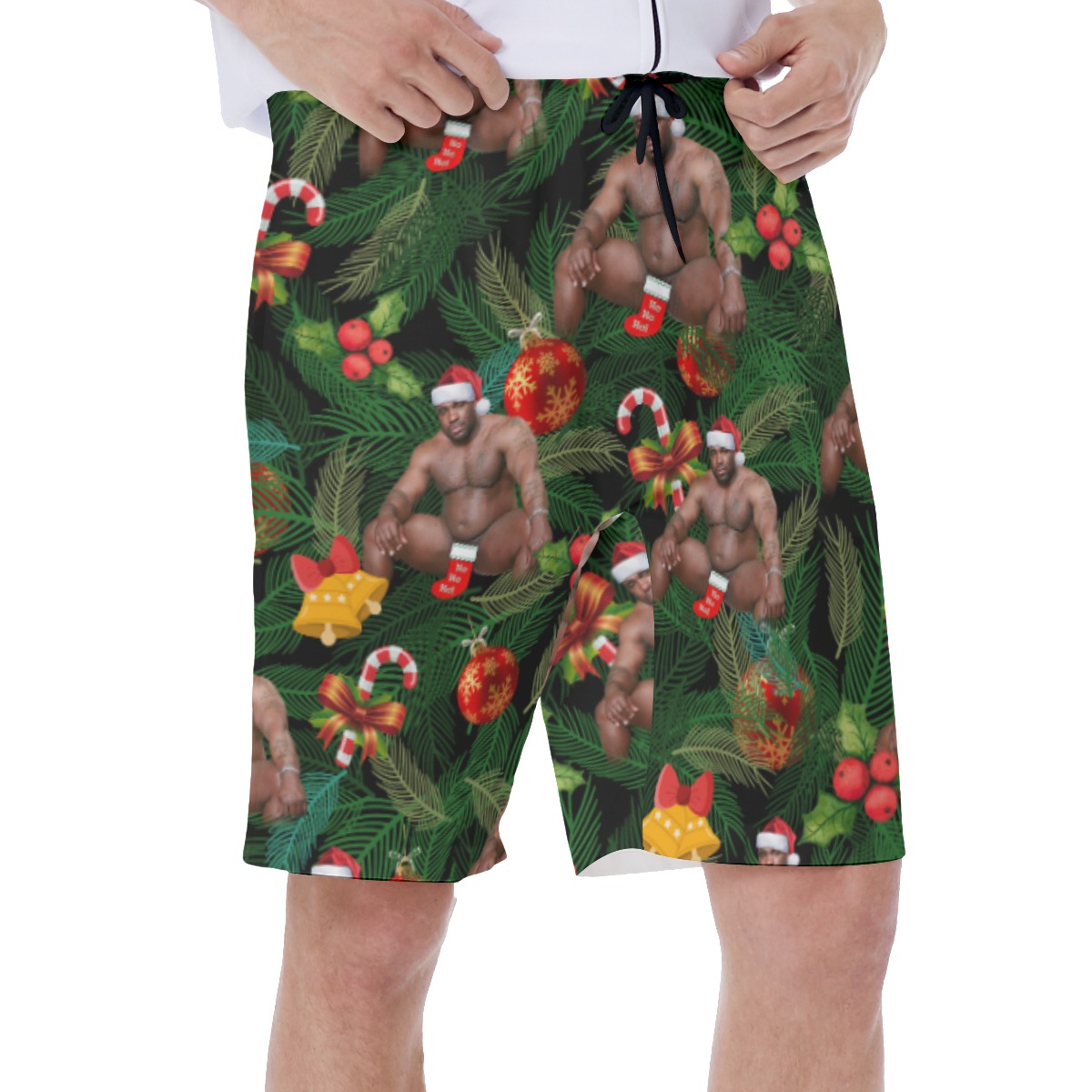 Barry Wood Christmas Aloha Swim Trunks For Men