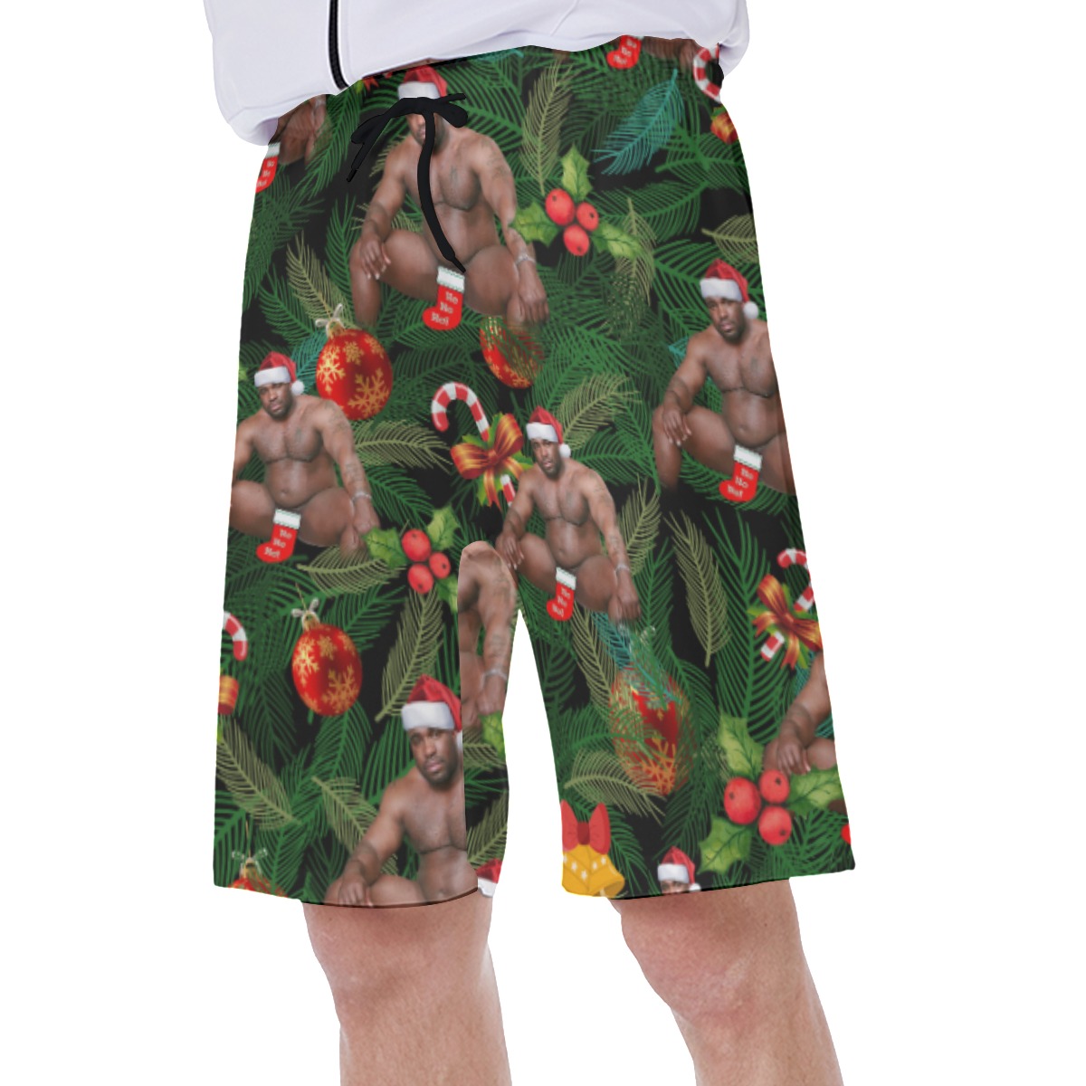 Barry Wood Christmas Aloha Swim Trunks For Men