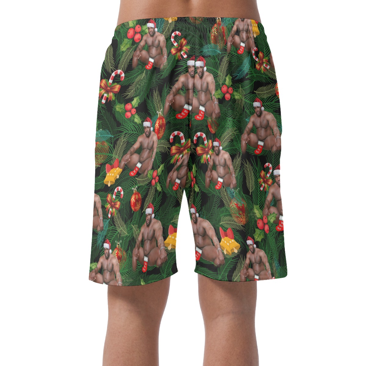 Funny Barry Wood Christmas Hawaiian Beach Shorts For Men