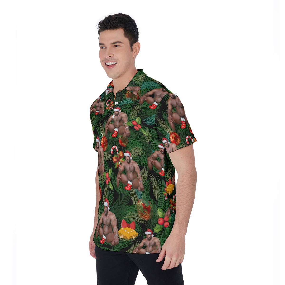 Christmas Barry Wood Aloha Polo Shirt For Men