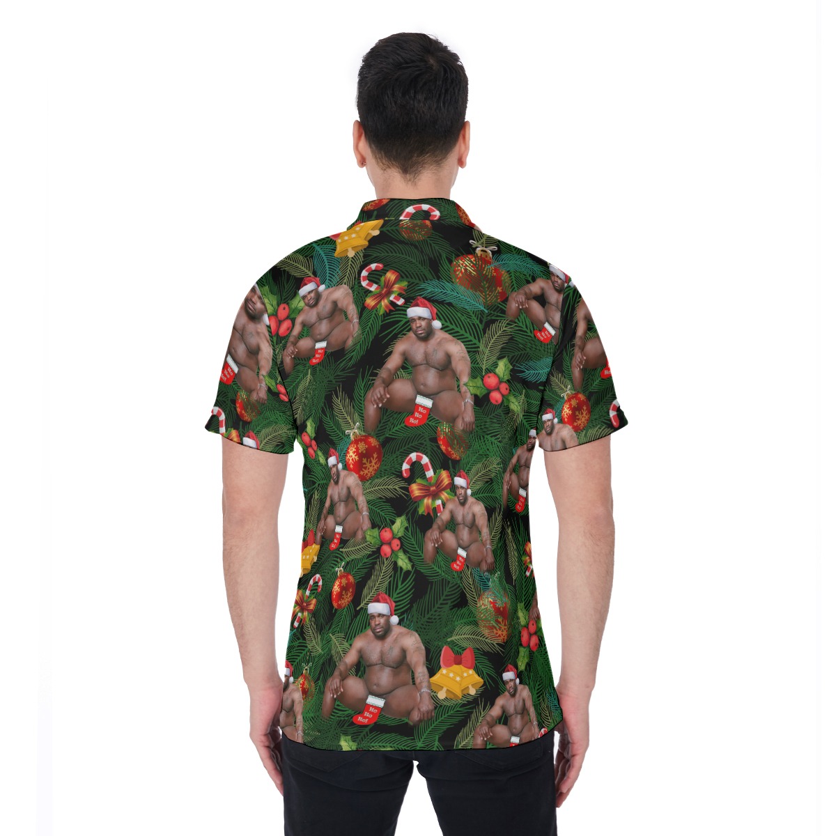 Christmas Barry Wood Aloha Polo Shirt For Men