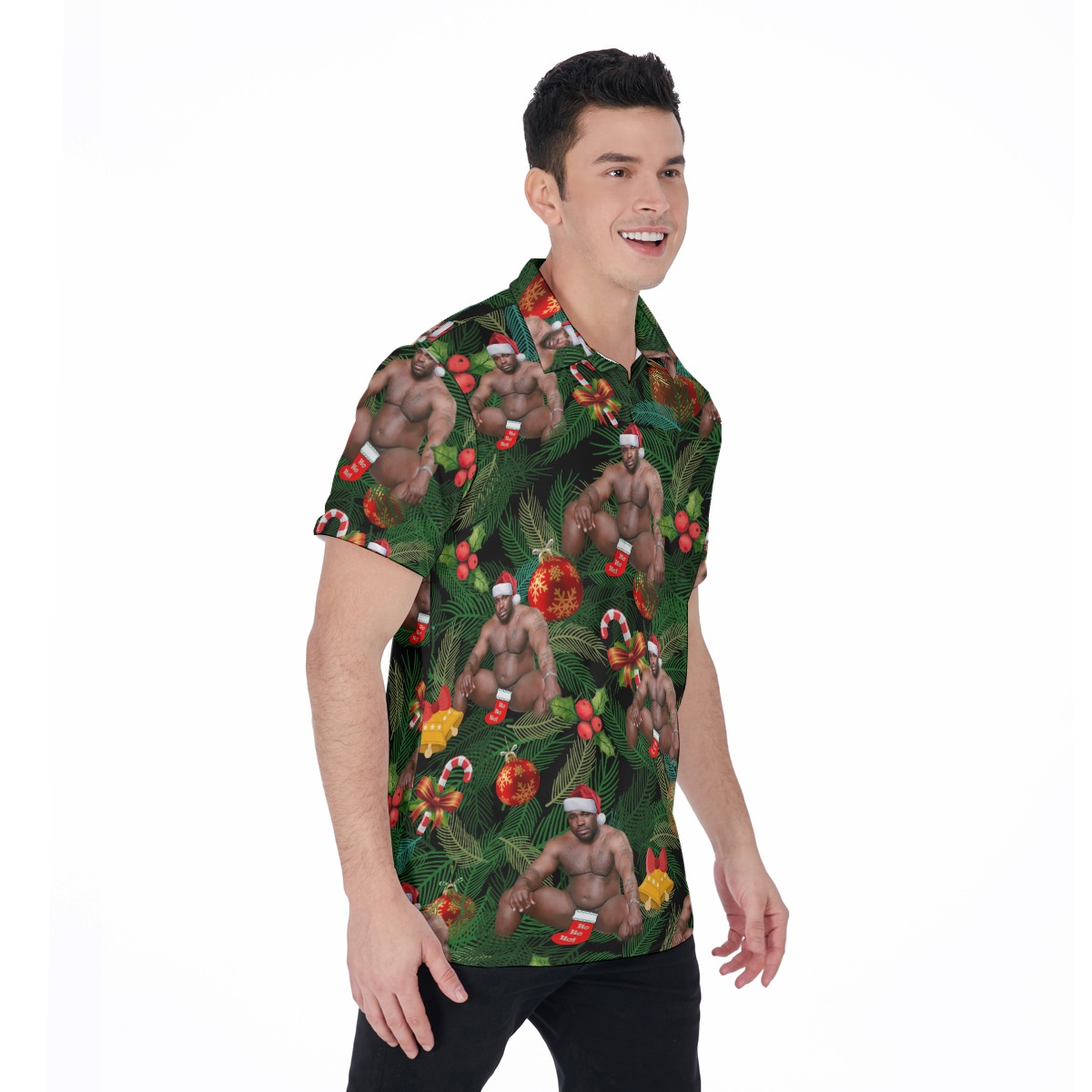 Christmas Barry Wood Aloha Polo Shirt For Men