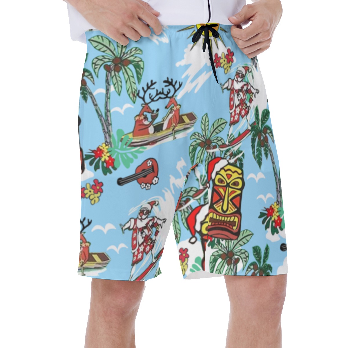 Tiki Christmas Aloha Swim Trunks For Men